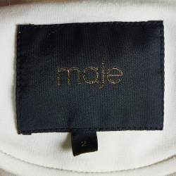 Maje Beige Raccoon Fur Sleeveless Jacket M
