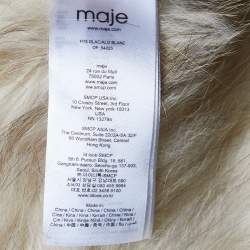Maje Beige Raccoon Fur Sleeveless Jacket M