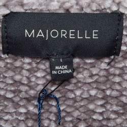 Majorelle Grey Rib Knit Denitza Chenille Crop Top L