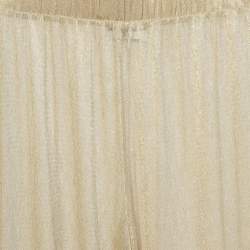 Majorelle Metallic Lurex Knit Sheer Wide-Leg Pants M