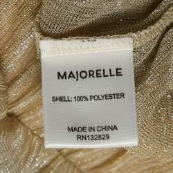 Majorelle Metallic Lurex Knit Sheer Wide-Leg Pants M