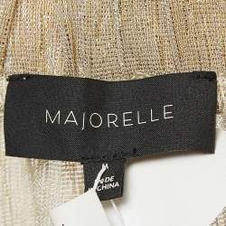 Majorelle Metallic Lurex Knit Sheer Wide-Leg Pants M