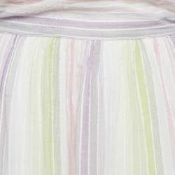 Majorelle Multicolor Candy Stripes Cotton Midi Dress S