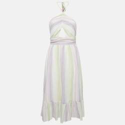 Majorelle Multicolor Candy Stripes Cotton Midi Dress S