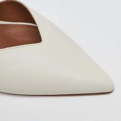 Pre Owned Malone Souliers Cream Leather and Canvas Maisie Sandals Size 40.5