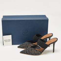Pre Owned Malone Souliers Black Mesh Maisie Mules Size 39