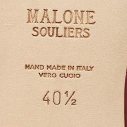 Pre Owned Malone Souliers Burgundy Mesh and Patent Leather Mono Mules Size 40.5