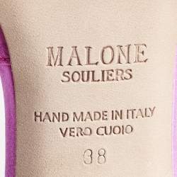 Pre Owned Malone Souliers Pink Satin Camille Ankle Strap Pumps Size 38