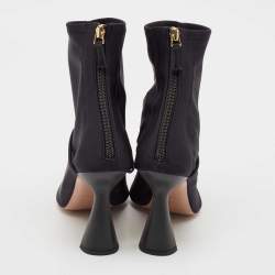Malone Souliers Navy Blue Stretch Fabric Oliana Ankle Length Boots Size 39.5