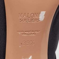 Malone Souliers Navy Blue Stretch Fabric Oliana Ankle Length Boots Size 39.5