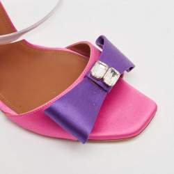 Malone Souliers Purple/Pink Satin Emily Slide Sandals Size 39