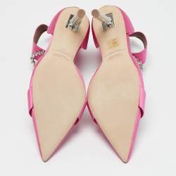 Malone Souliers Pink Satin Camille Ankle Strap Pumps Size 39