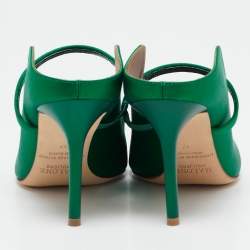 Pre Owned Malone Souliers Green Satin Heart Embellished Maureen Pumps Size 37