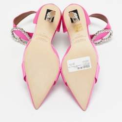 Malone Souliers Pink Satin Camille Ankle Strap Pumps Size 36