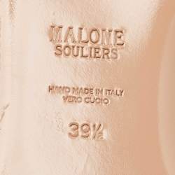 Pre Owned Malone Souliers Beige Leather and PVC Flat Slide Sandals Size 39.5