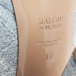 Pre Owned Malone Souliers Blue Denim Yasmin Platform Mules Size 38