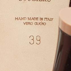 Pre Owned Malone Souliers Brown Raffia and Leather Chrissy Slingback Pumps Size 39