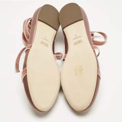 مملوكة مسبقًا حذاء باليرينا سبنسر رباط كاحل ساتان ومخمل وردي مالون سوليه مقاس 40