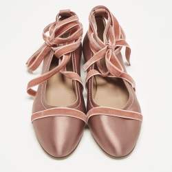 مملوكة مسبقًا حذاء باليرينا سبنسر رباط كاحل ساتان ومخمل وردي مالون سوليه مقاس 40