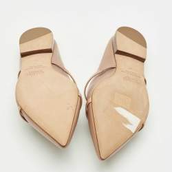 Pre Owned Malone Souliers Beige Leather Maureen Pointed Toe Flat Mules Size 37