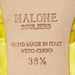 Pre Owned Malone Souliers Yellow Satin Maisie Mules Size 38.5