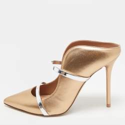 مملوكة مس بقًا Malone Souliers Maureen Size 38.5 Gold/Silver Leather Mules
