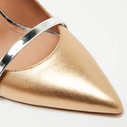 مملوكة مسبقًا صندل سلايد مالون سولييه ماورين جلد ذهبي ميتاليك مقاس 38