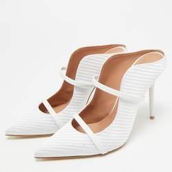 Pre Owned صندل سلايد مالون سولييه ماورين جلد ذهبي ميتاليك مقاس 38