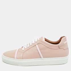 Pre Owned Malone Souliers Deon Size 40 Pink Patent and Leather Low Top Sneakers