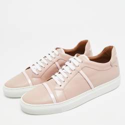 Pre Owned Malone Souliers Deon Size 40 Pink Patent and Leather Low Top Sneakers