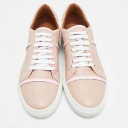 Pre Owned Malone Souliers Deon Size 40 Pink Patent and Leather Low Top Sneakers