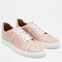 Pre Owned Malone Souliers Deon Size 40 Pink Patent and Leather Low Top Sneakers