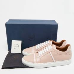 Pre Owned Malone Souliers Deon Size 40 Pink Patent and Leather Low Top Sneakers