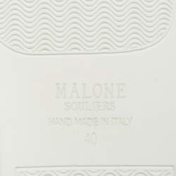 Pre Owned Malone Souliers Deon Size 40 Pink Patent and Leather Low Top Sneakers