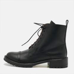 Pre Owned Malone Souliers Miller Size 39 Black Leather Combat Boots