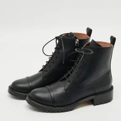 Pre Owned Malone Souliers Miller Size 39 Black Leather Combat Boots