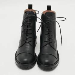 Pre Owned Malone Souliers Miller Size 39 Black Leather Combat Boots