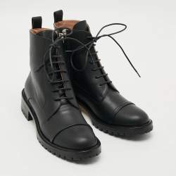 Pre Owned Malone Souliers Miller Size 39 Black Leather Combat Boots