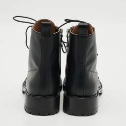 Pre Owned Malone Souliers Miller Size 39 Black Leather Combat Boots