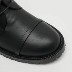 Pre Owned Malone Souliers Miller Size 39 Black Leather Combat Boots