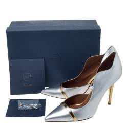 Pre Owned Malone Souliers Silver/Gold Leather Morrissey Pumps Size 39