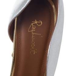 Pre Owned Malone Souliers Silver/Gold Leather Morrissey Pumps Size 39