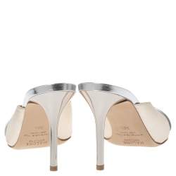 Pre Owned Malone Souliers Gold Leather Lucia Open Toe Mules Size 36.5 