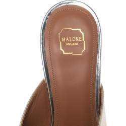 Pre Owned Malone Souliers Gold Leather Lucia Open Toe Mules Size 36.5 