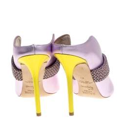 Pre Owned Malone Souliers Metallic Purple Leather Mara Pointed Toe Mules Size 40