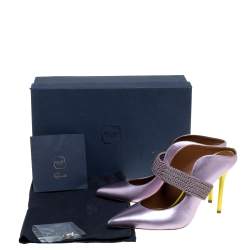 Pre Owned Malone Souliers Metallic Purple Leather Mara Pointed Toe Mules Size 40