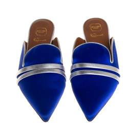 Pre Owned Malone Souliers Blue Satin Hermoine Flats Size 35.5