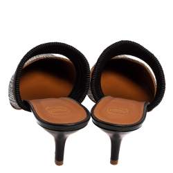 Pre Owned Malone Souliers Black Canvas Maisie Sandals Size 40.5