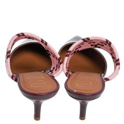 Pre Owned Malone Souliers Metallic Grey Leather And Cord Maisie Pointed Toe Mules Size 38