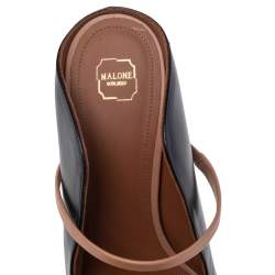 Pre Owned حذاء سلايد مالون سولييه ماورين جلد بيج/أسود مقدمة مدببة مقاس 39